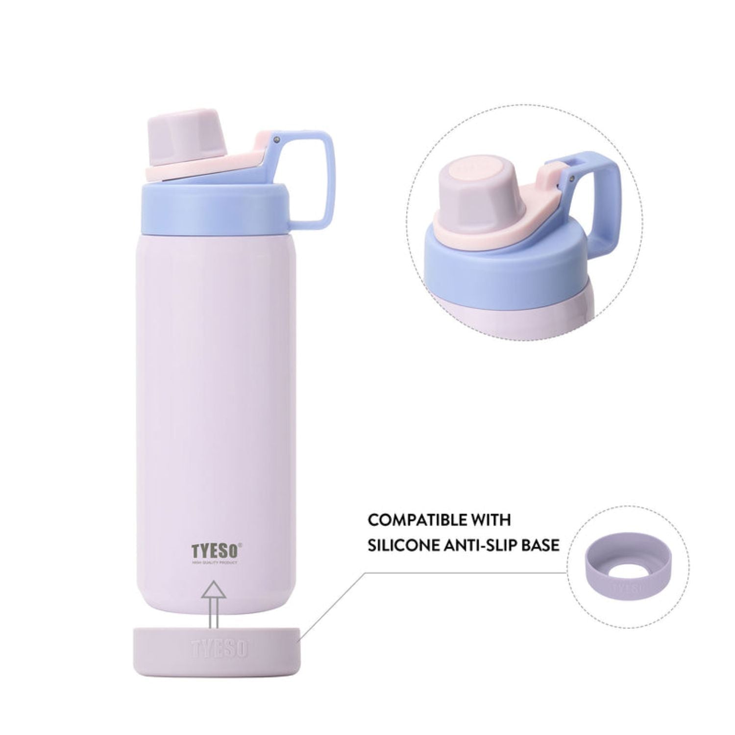 Tyeso Fizz S/S Vacuum Insulated Bottle With Handle 750ML - White