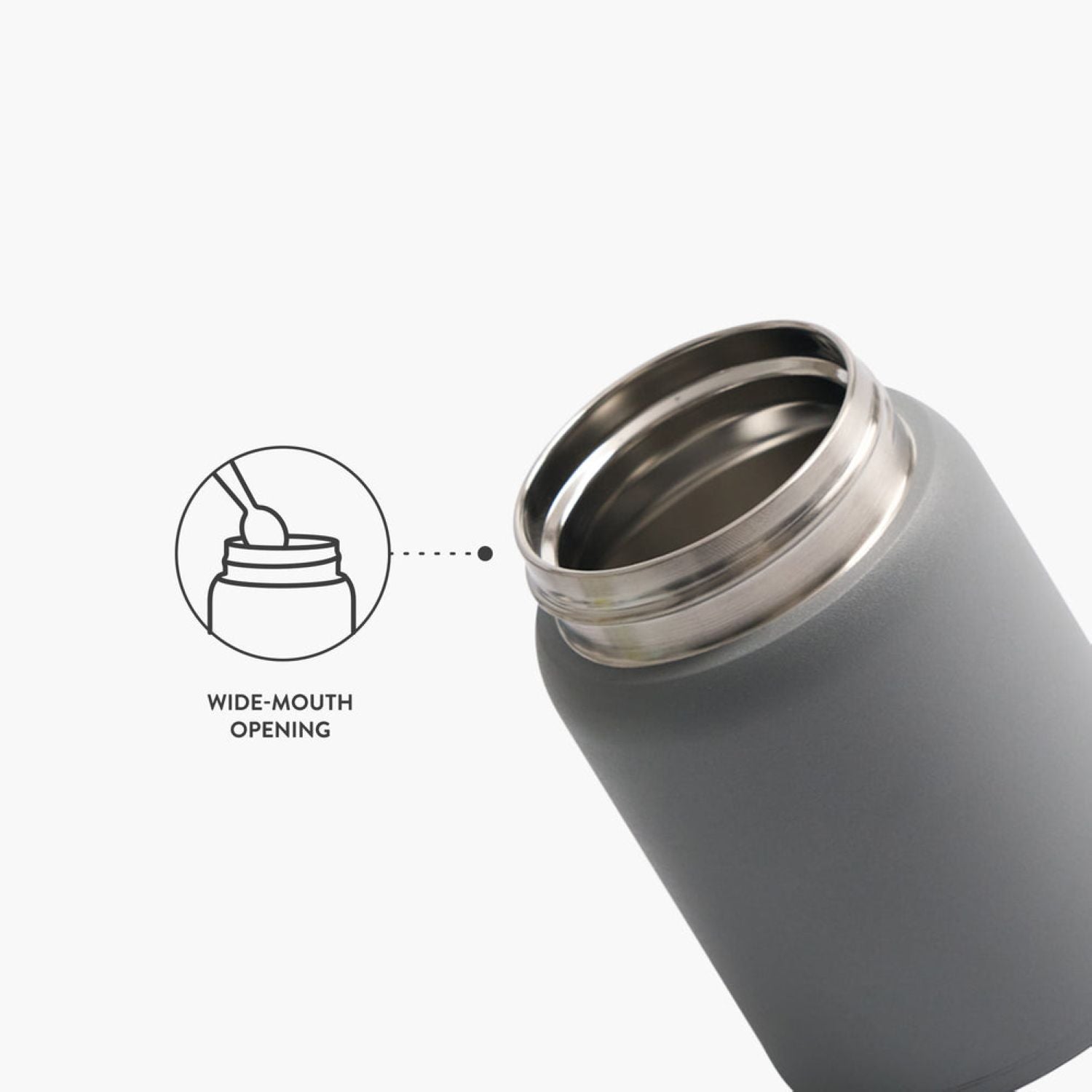 Tyeso Mellow Wide Mouth Inner S/S 316 Vacuum Insulated Food Jar 220ML - Gray