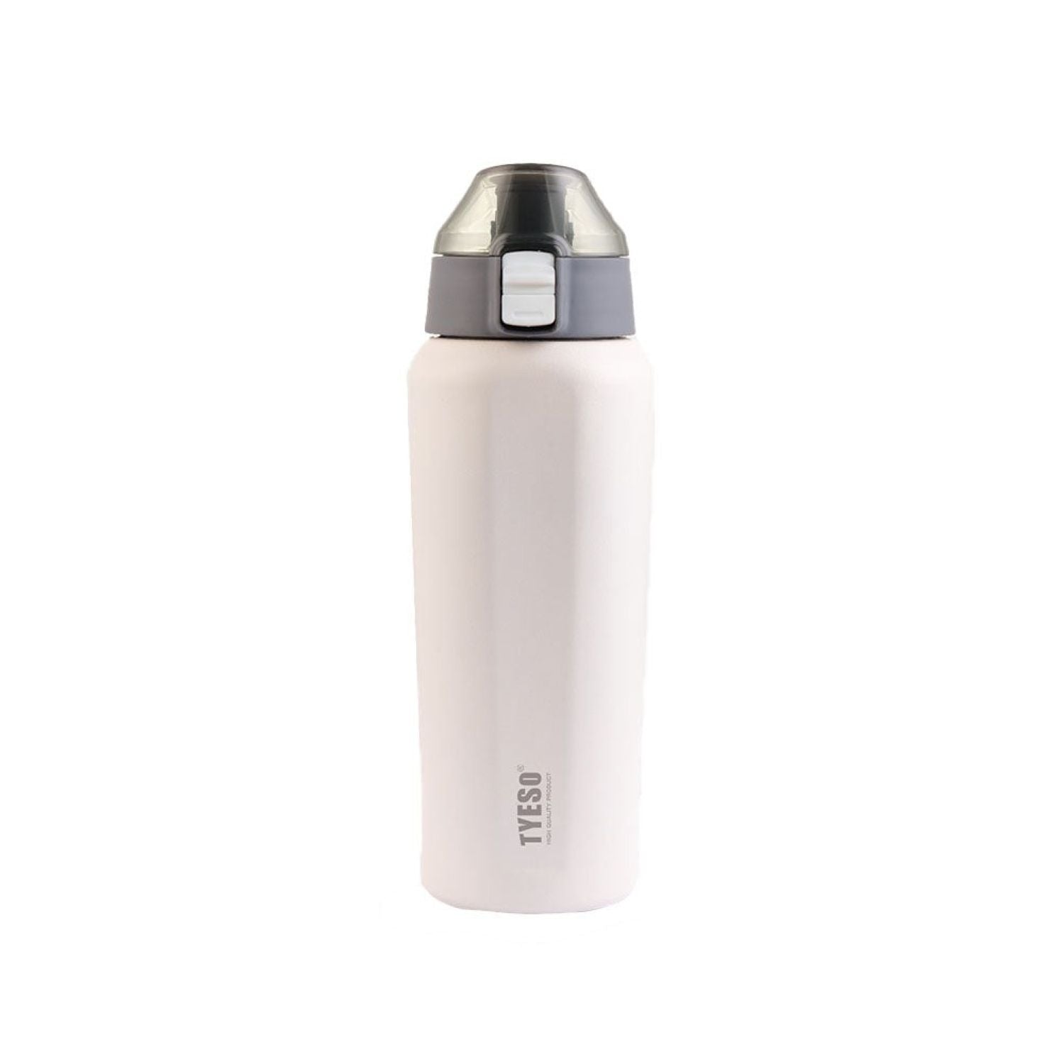 Tyeso Obelisk Lockable One Press Straw Sprout Flip Lid S/S Vacuum Insulated Bottle With Handle 600ml - White