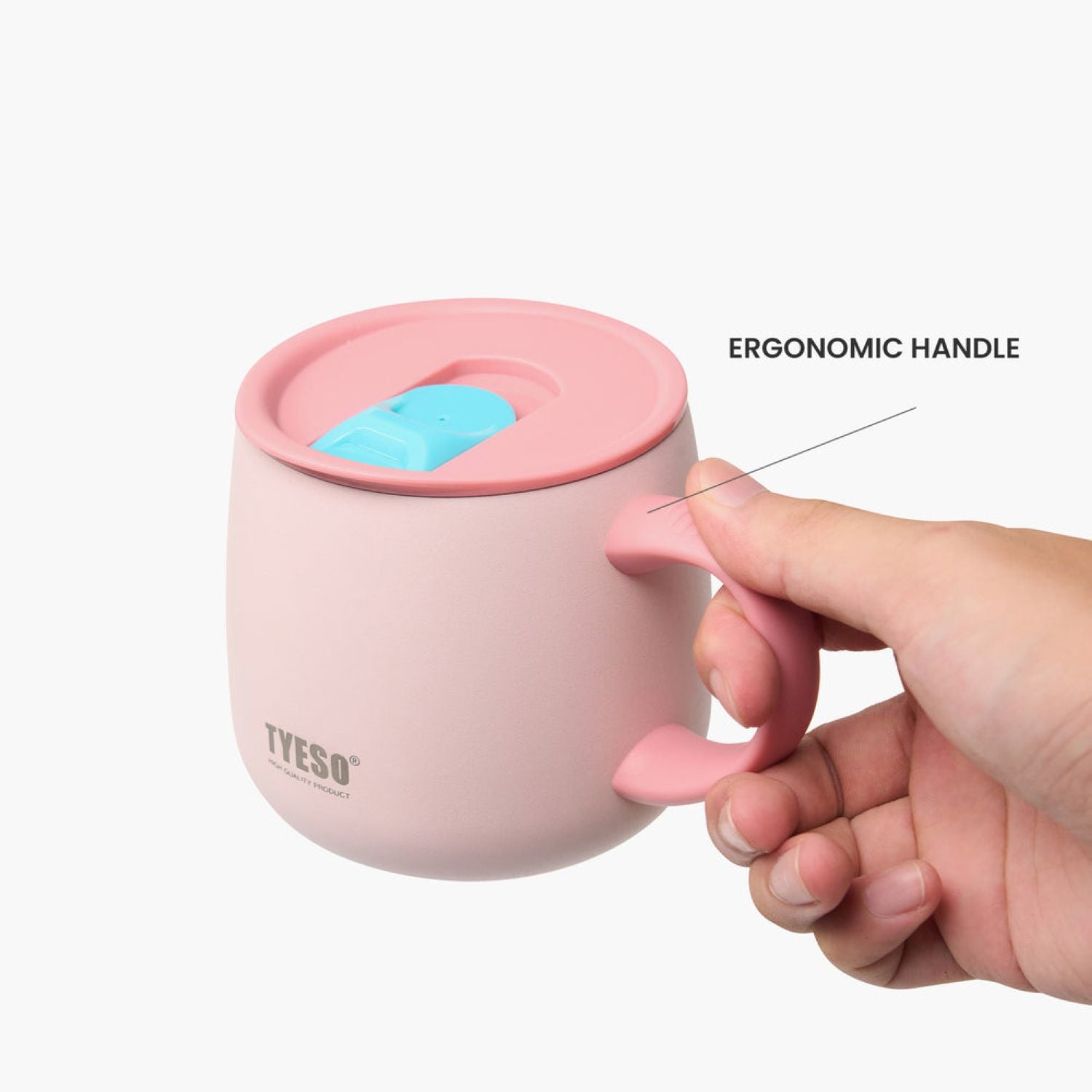 Tyeso Palette Ceramic Slider Lid S/S Vacuum Insulated Table Mug 355ML - Pink