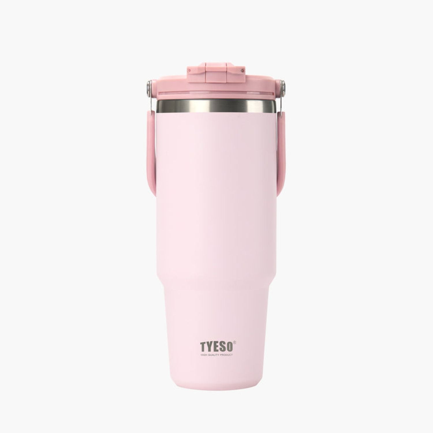 Tyeso Roam 2.0 Leakproof 2 In 1 Sip & Straw Lid S/S Vacuum Insulated Tumbler With Handle 1200ML - Pink