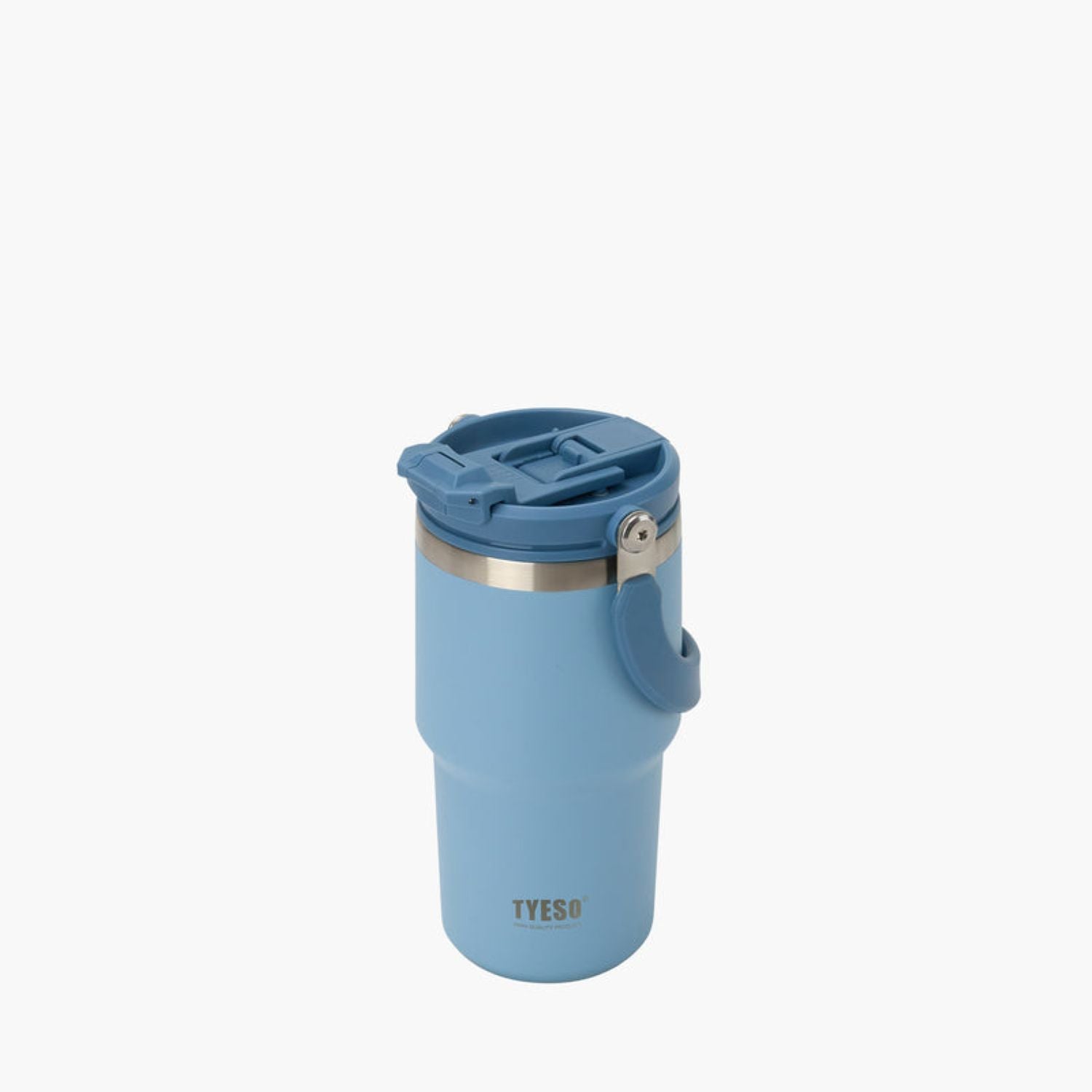 Tyeso Roam 2.0 Leakproof 2 In 1 Sip & Straw Lid S/S Vacuum Insulated Tumbler With Handle 600ML - Blue