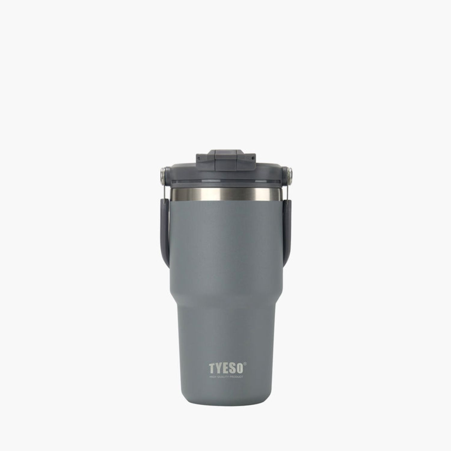 Tyeso Roam 2.0 Leakproof 2 In 1 Sip & Straw Lid S/S Vacuum Insulated Tumbler With Handle 600ML - Grey