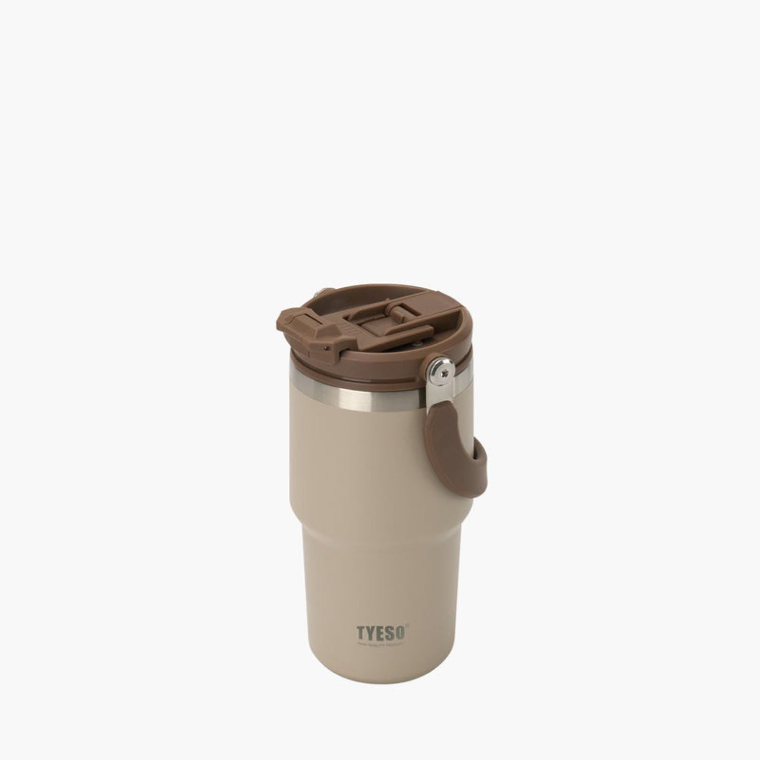 Tyeso Roam 2.0 Leakproof 2 In 1 Sip & Straw Lid S/S Vacuum Insulated Tumbler With Handle 600ML - Mocha