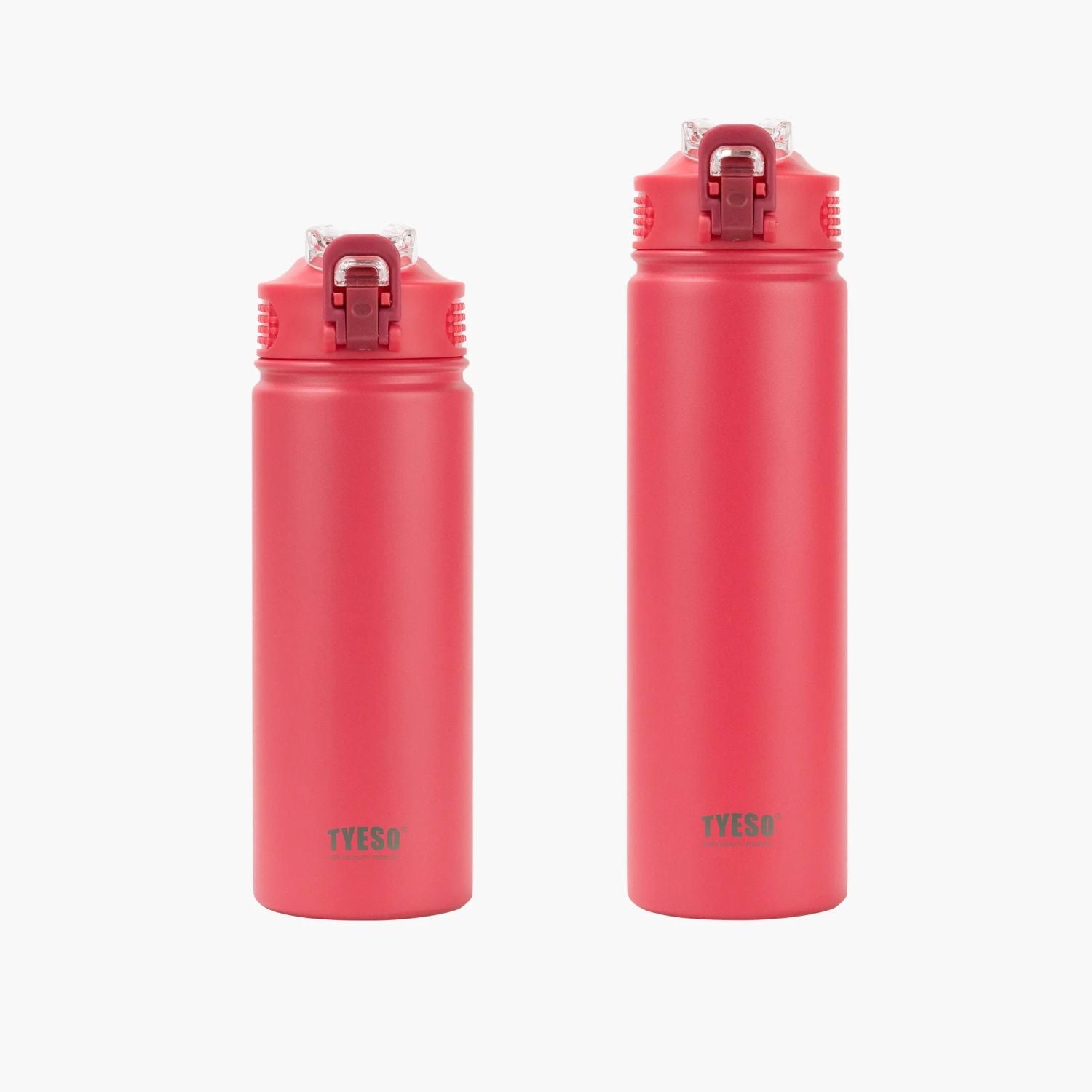 Tyeso Wander Lockable One Press Straw Flip Lid S/S Vacuum Insulated Bottle With Handle 600ml - Red
