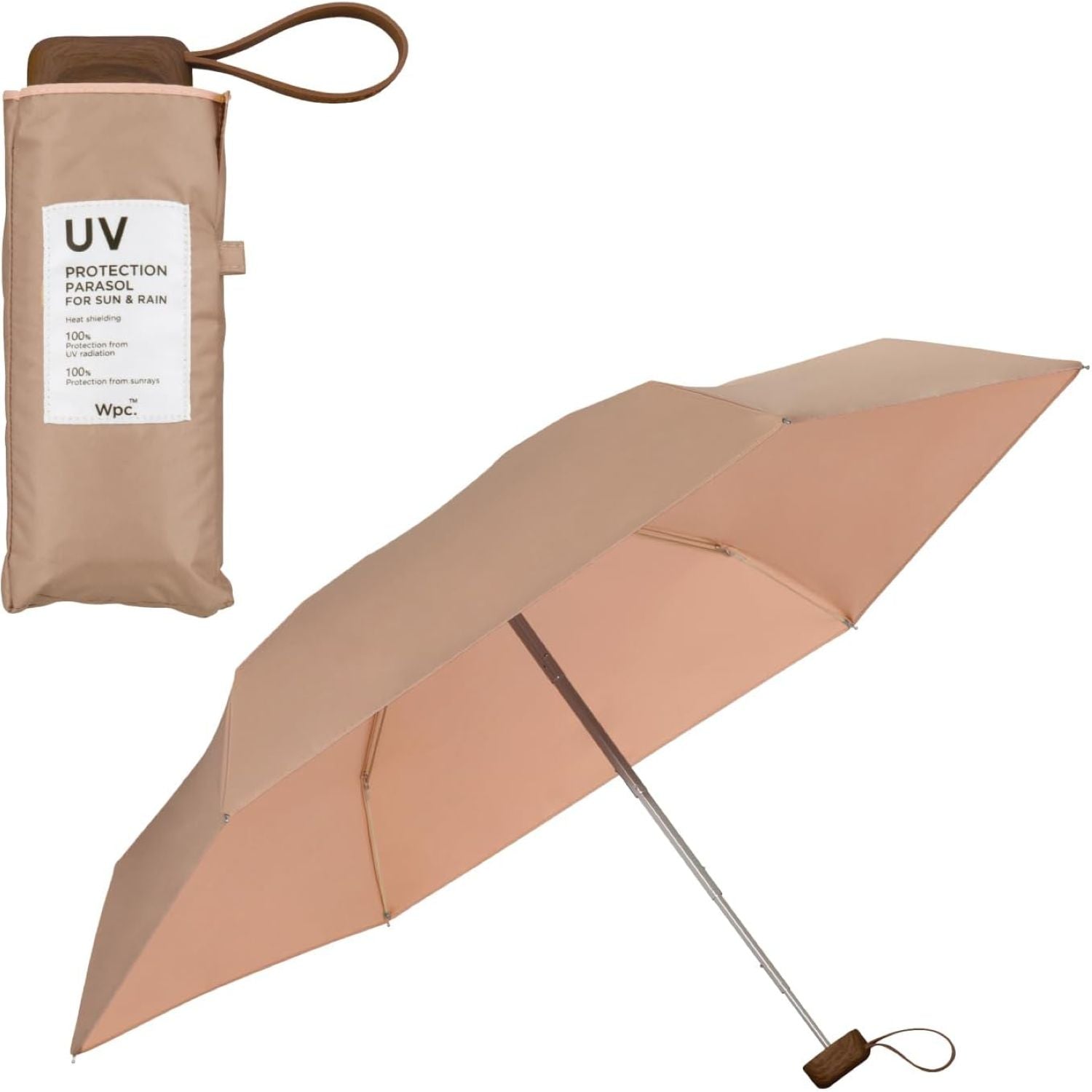 WPC Color Inside (2025) UV Protection Upf 50+ Umbrella 50cm (Beige)