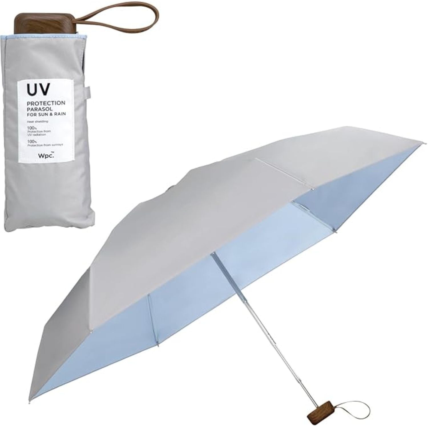 WPC Color Inside (2025) UV Protection Upf 50+ Umbrella 50cm (Grey)