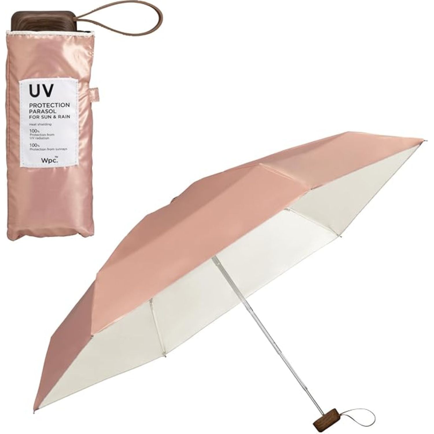 WPC Color Inside (2025) UV Protection Upf 50+ Umbrella 50cm (Pearl Pink)