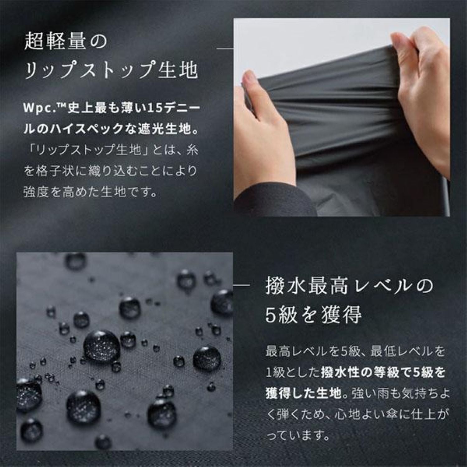 WPC Go Koh Premium Air Light UV Protection Upf 50+ Folding Umbrella 55cm 95G (Black)