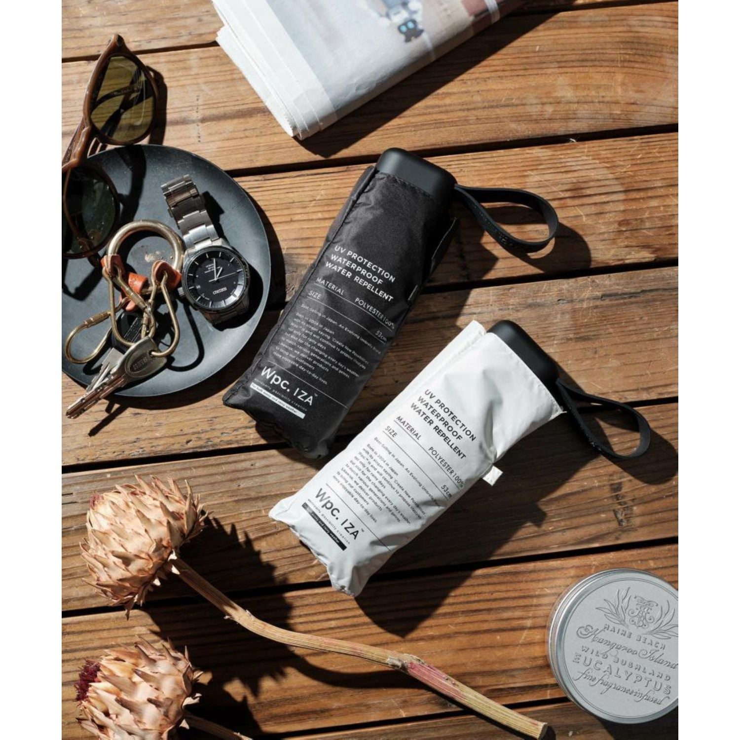 WPC IZA Compact (2025) UV Protection UPF 50+ Umbrella 53cm (Grey)