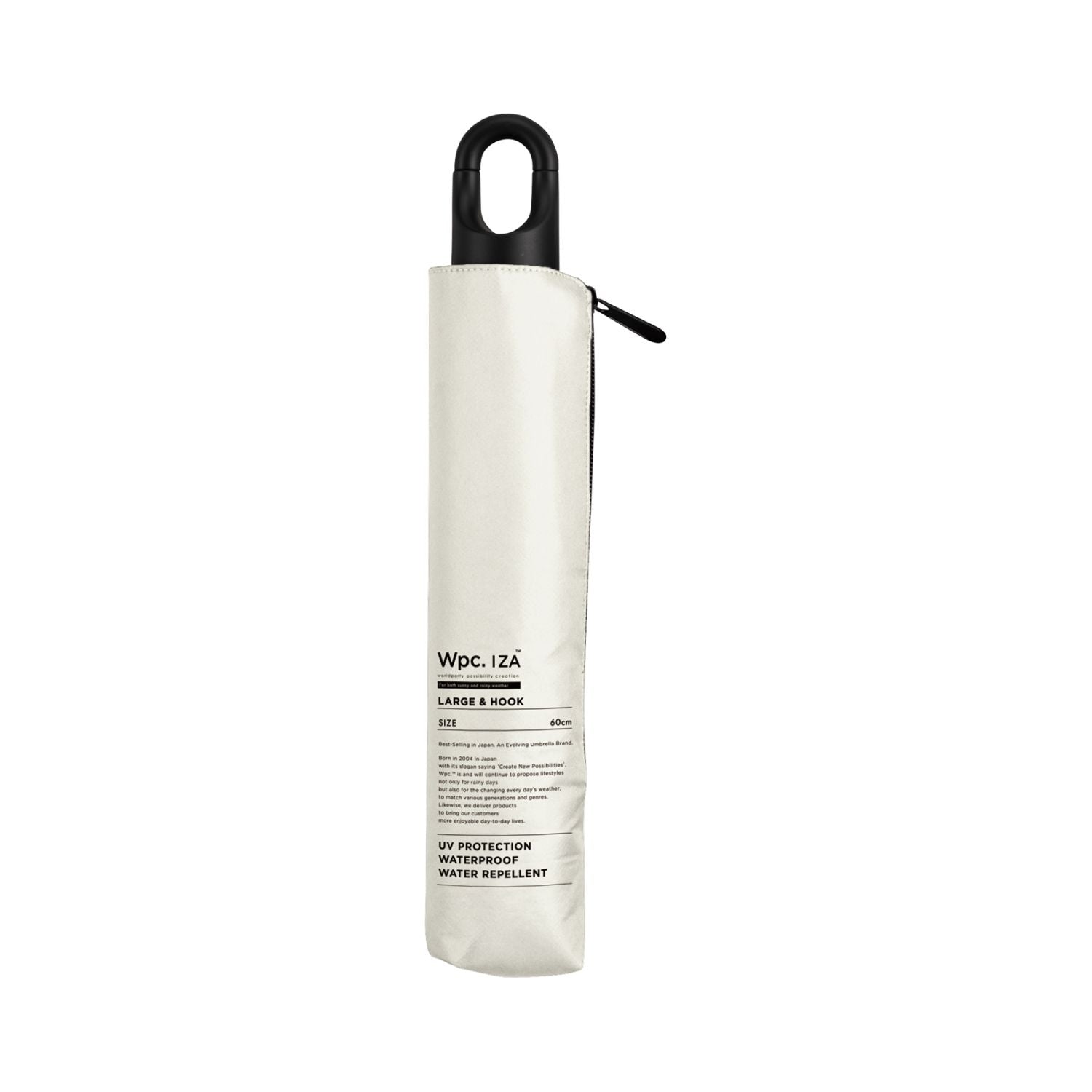 WPC IZA Large & Hook UV Protection UPF 50+ Folding Umbrella 55cm (Off White)