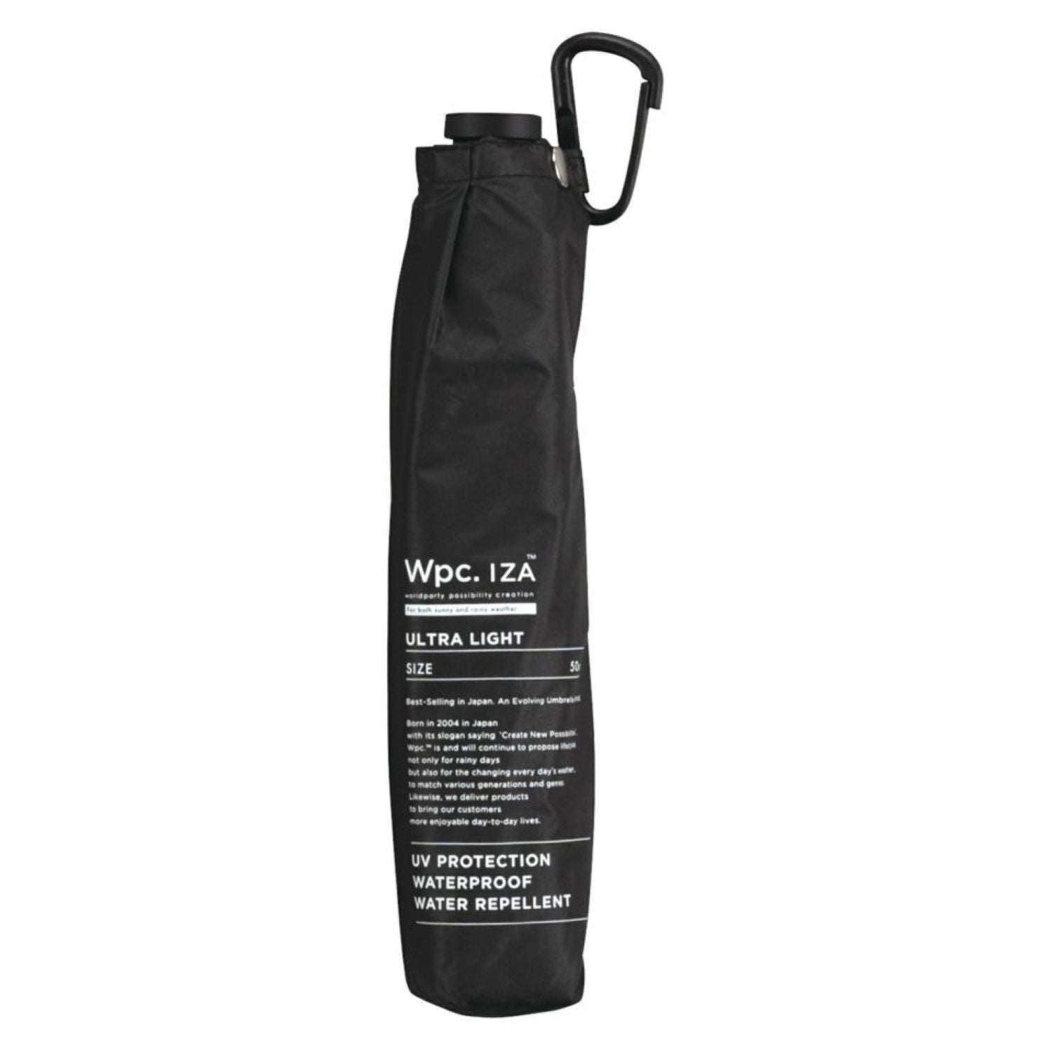 WPC IZA Ultra Light UV Protection UPF 50+ Umbrella 50cm (Black)