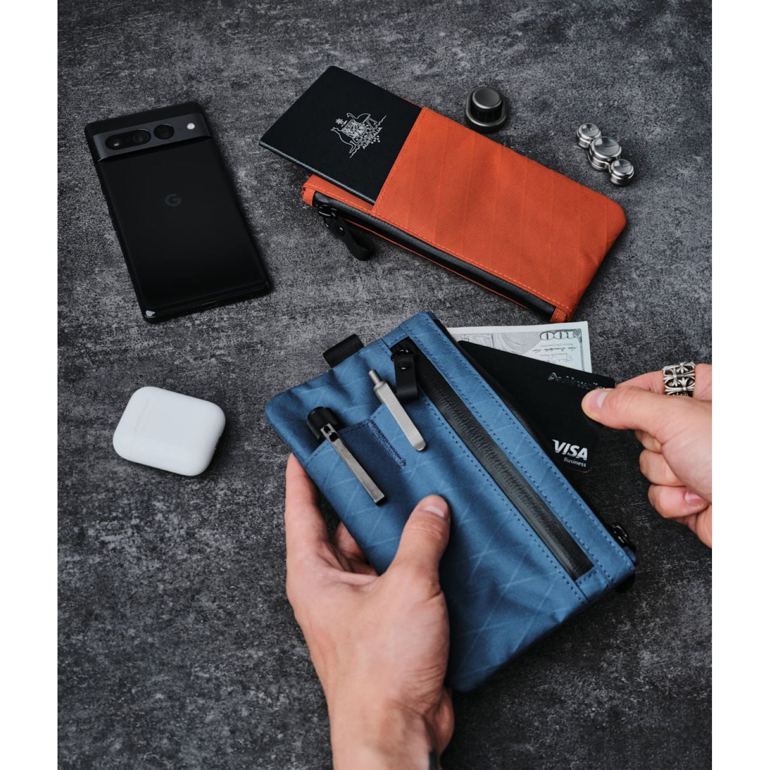 ALPAKA Zip Clutch RX30 (Ocean Blue)