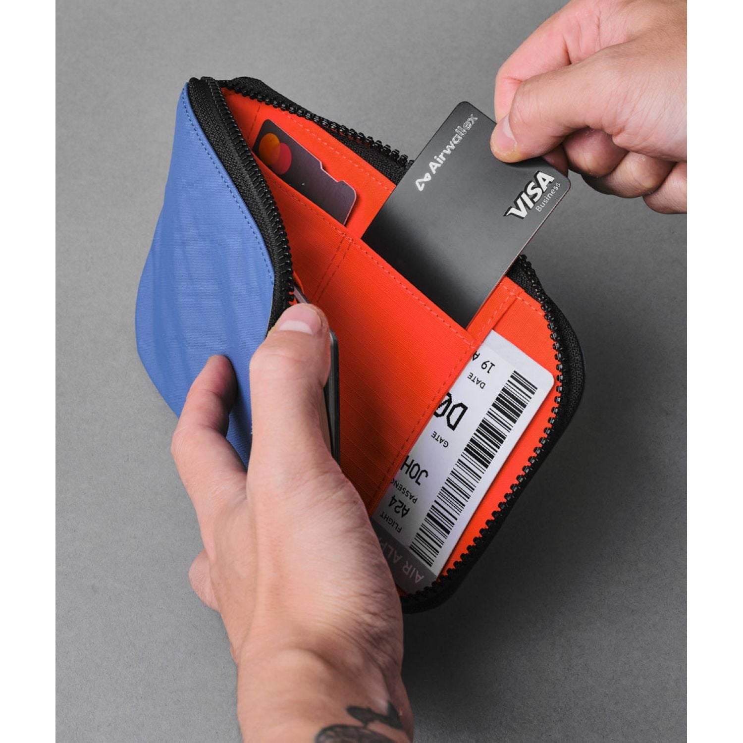 ALPAKA Zip Travel Wallet Axoflux 210D (Blue)