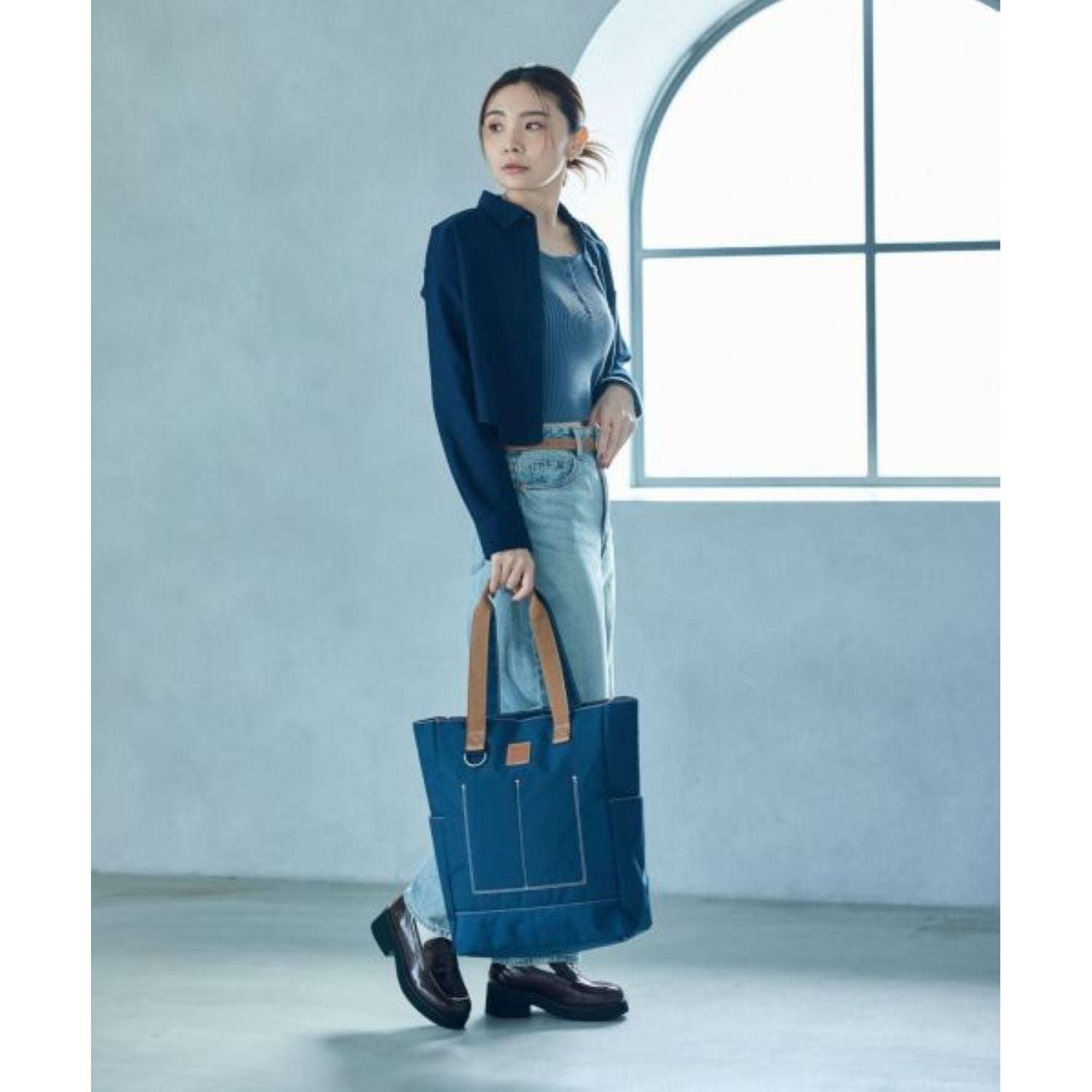 Anello Line Tote Bag (Navy)