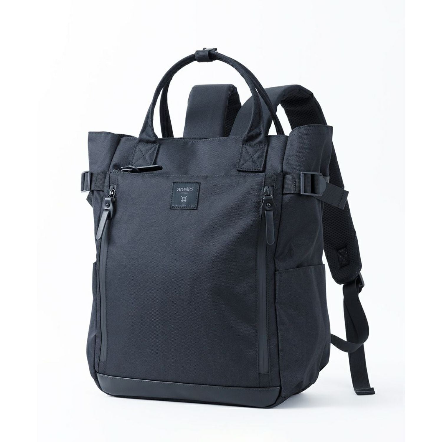 Anello Solid 2Way Tote Backpack (Black)