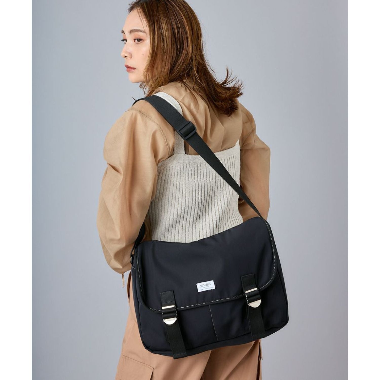 Anello Town Messenger Bag (Navy)