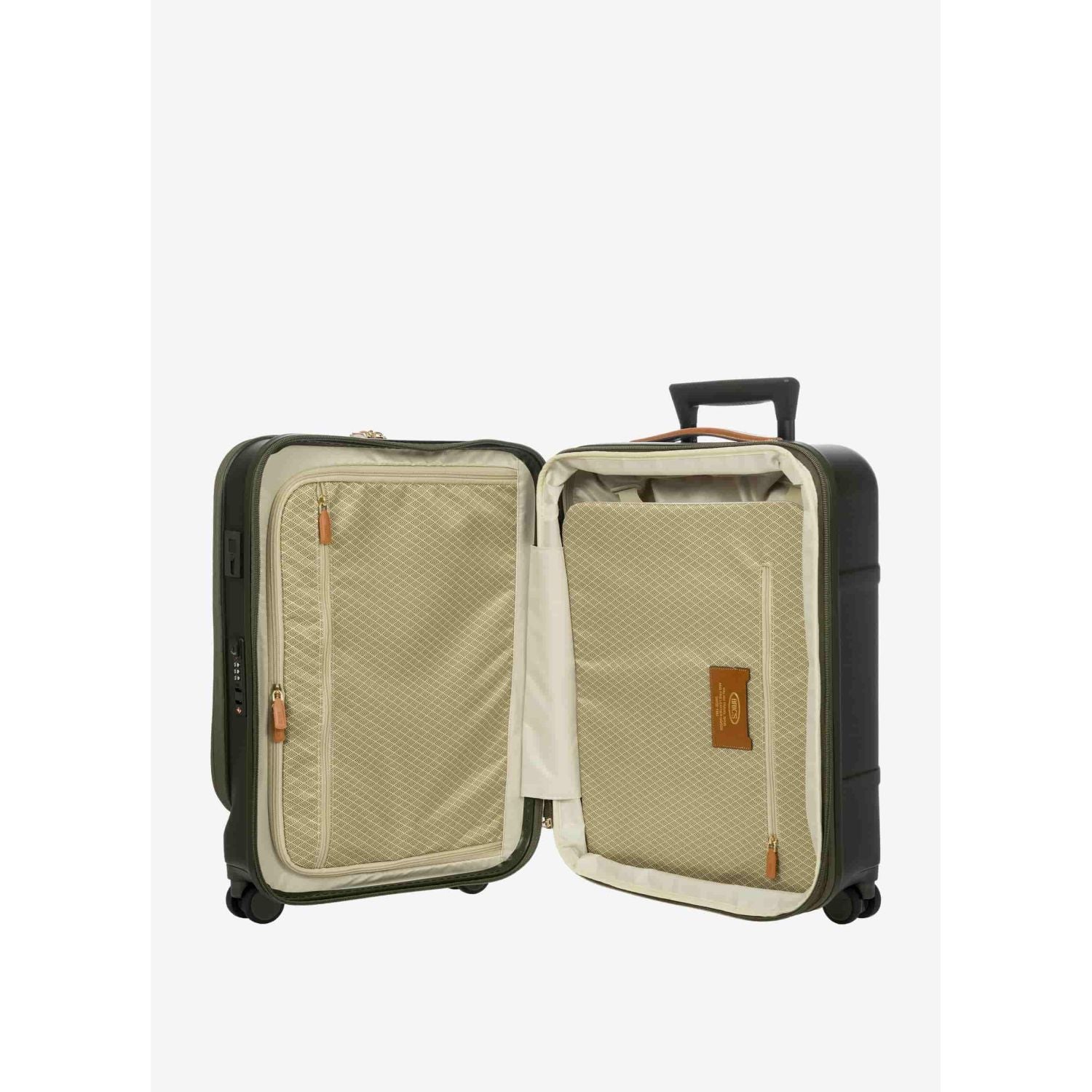 BRIC'S Bellagio 3 21" Expandable Carry-On Luggage Spinner + Pocket with USB (Olive)