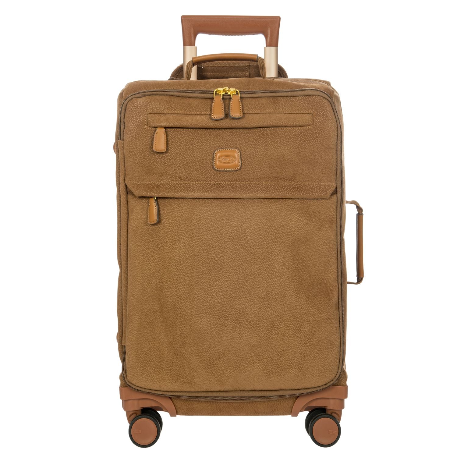 BRIC'S Life 22" Carry On Luggage With Front Access Opening Spinner (Camel)