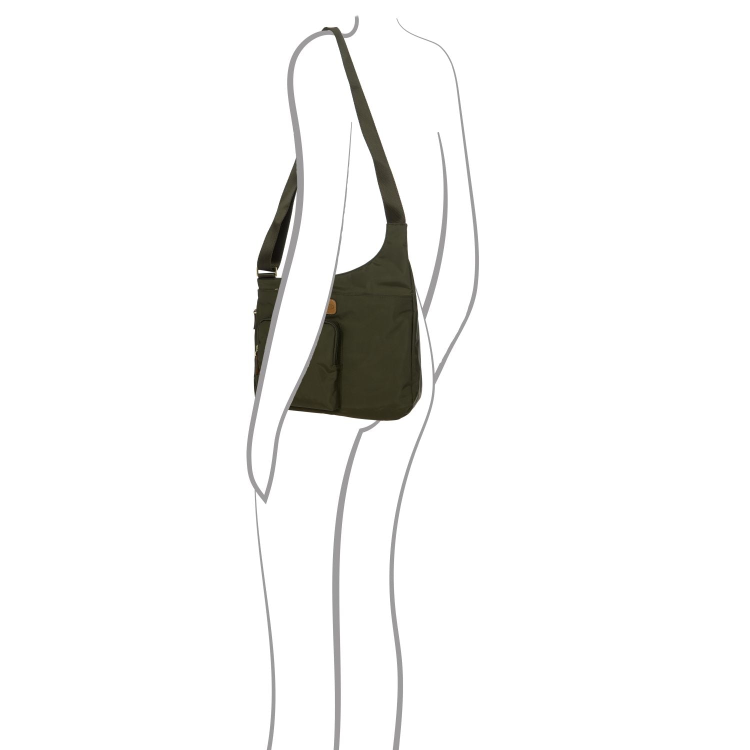 BRIC'S X-Bag Hipster Envelope Crossbody Bag (Olive)