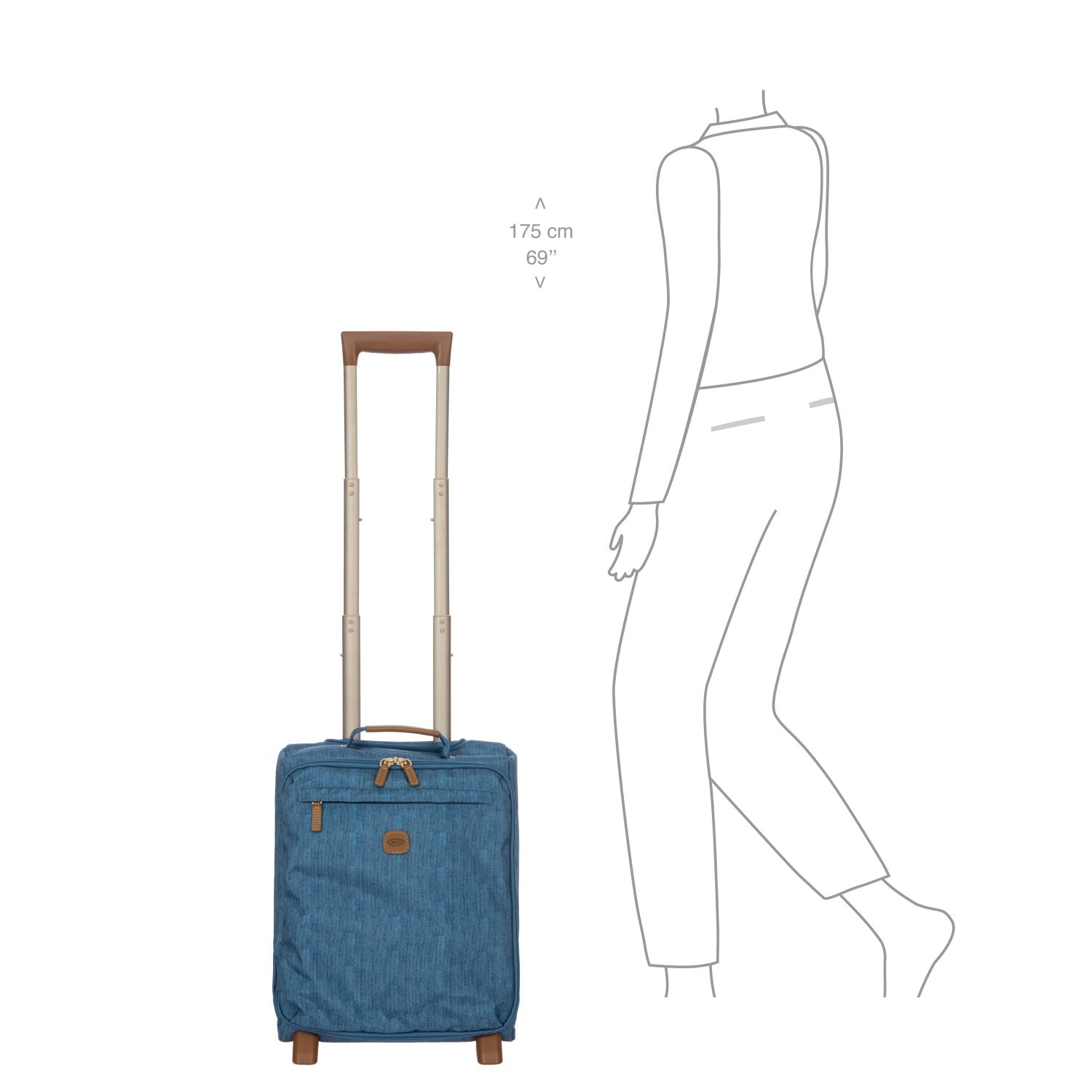 BRIC'S X-Travel 17.5" Underseat Trolley Luggage With Front Access Opening (Jeans)