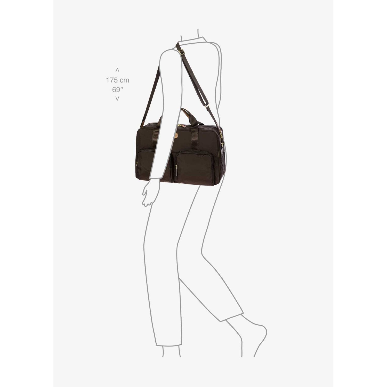 BRIC'S X-Travel Holdall Multipocket Duffel Bag - Small (Brown)