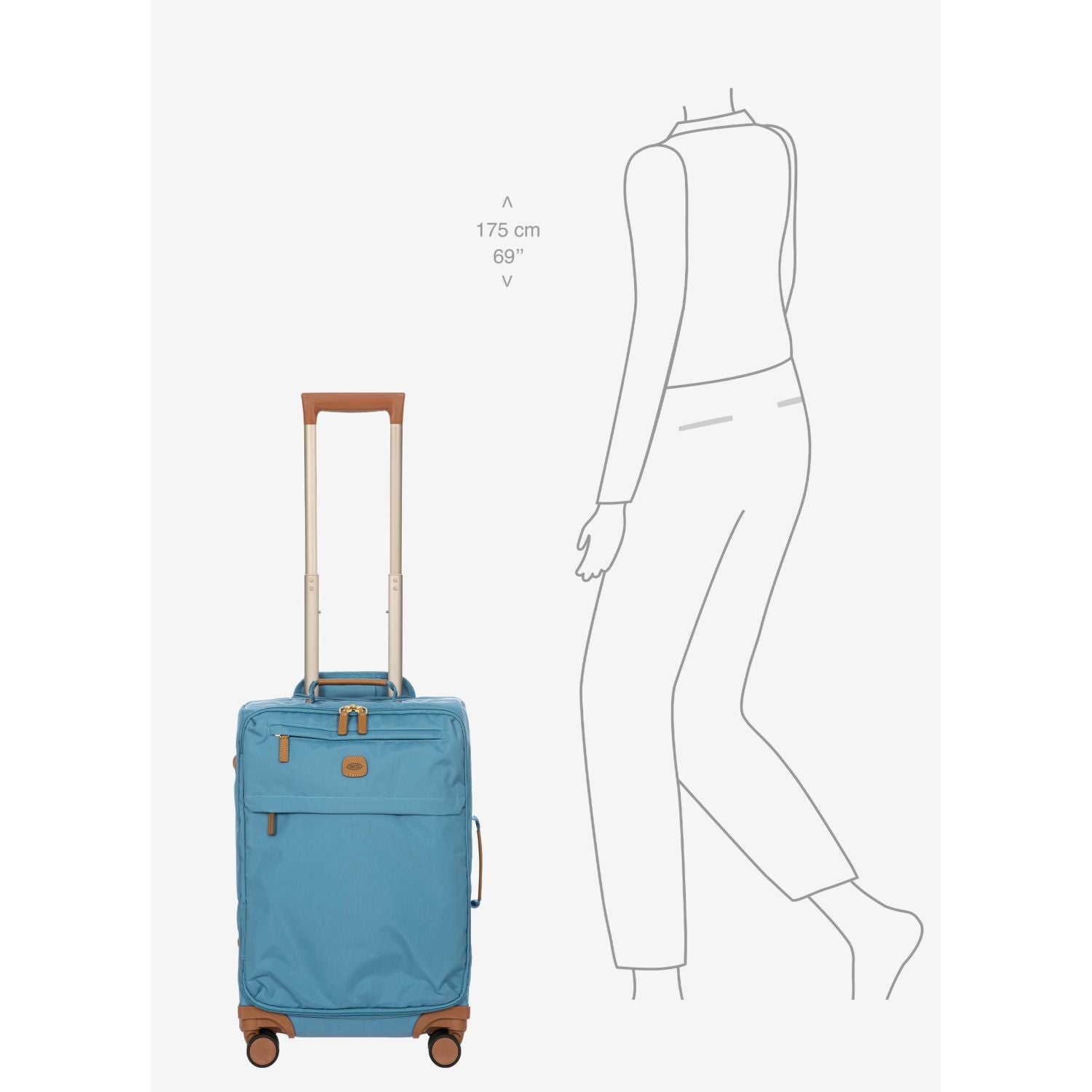 BRIC's X-Travel 22" Carry On Luggage With Front Access Opening Spinner (Sky)