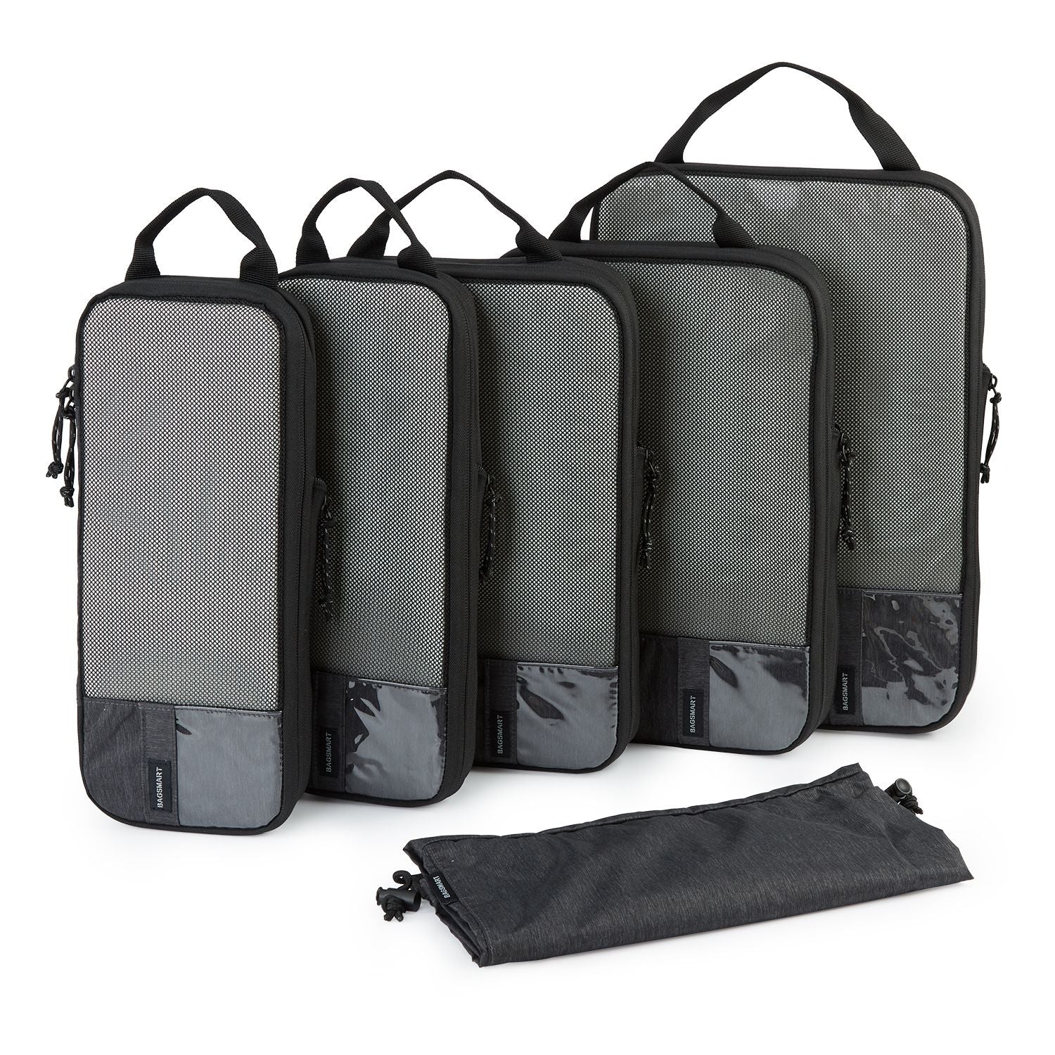 Bagsmart 6-In-1 Compression Packing Cubes (Black)