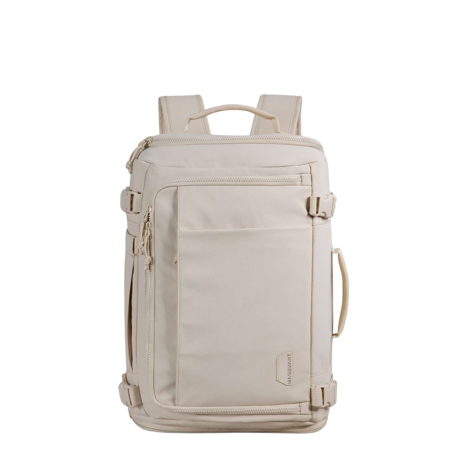 Bagsmart Blast Quick Access Carry On Travel Backpack Extended 38L (Beige)