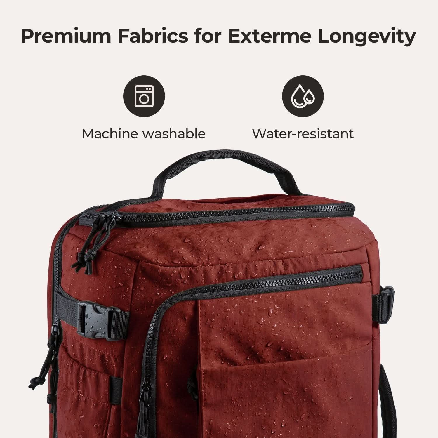 Bagsmart Blast Quick Access Carry On Travel Backpack Extended 38L (Brandy Snifter)