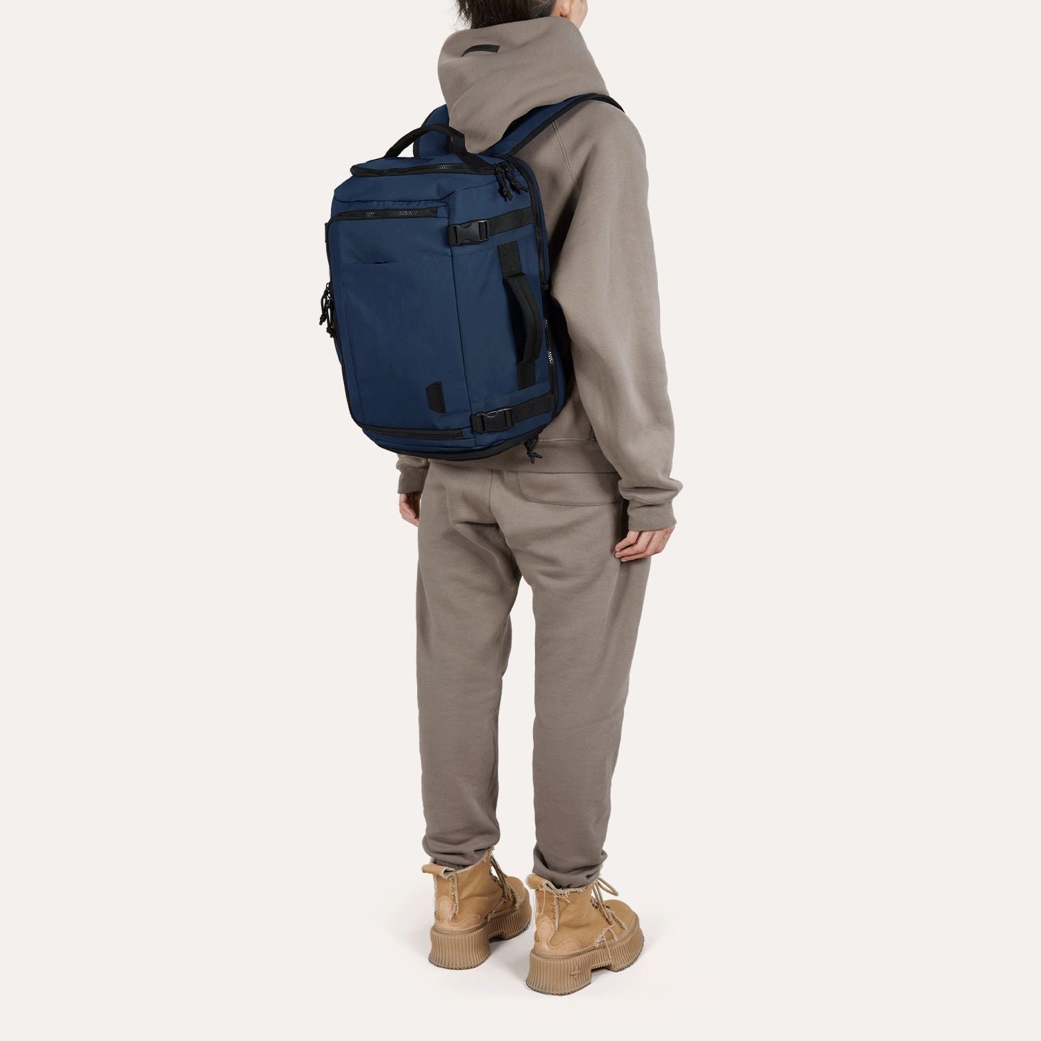 Bagsmart Blast Quick Access Carry On Travel Backpack Extended 38L (Navy Blue)