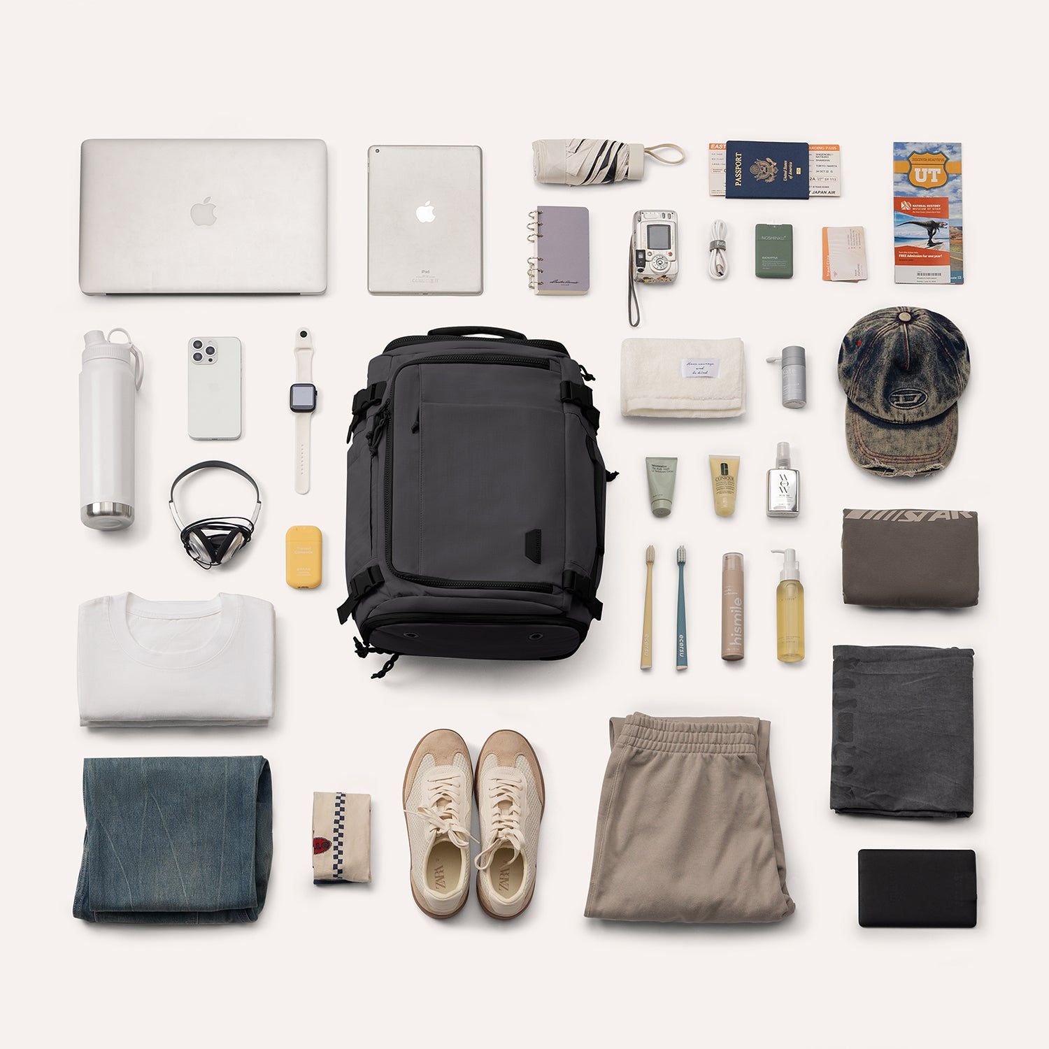 Bagsmart Blast Quick Access Carry On Travel Backpack Standard 28L (Black)