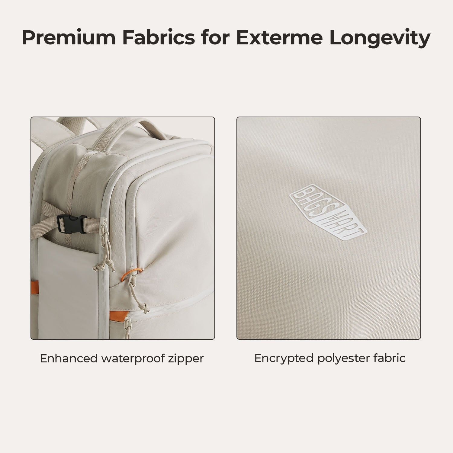 Bagsmart Faro Carry On Travel Backpack Set 29L (Cream)