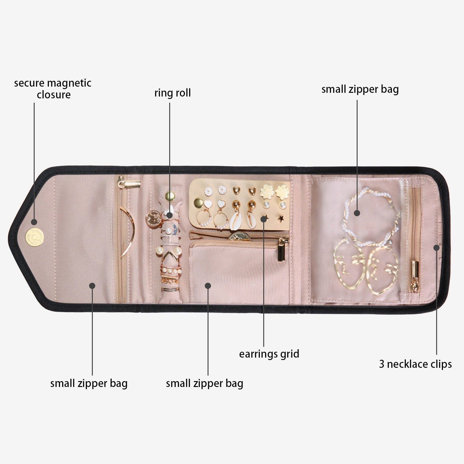 Bagsmart Peri Folding Jewelry Organizer Small (Black)