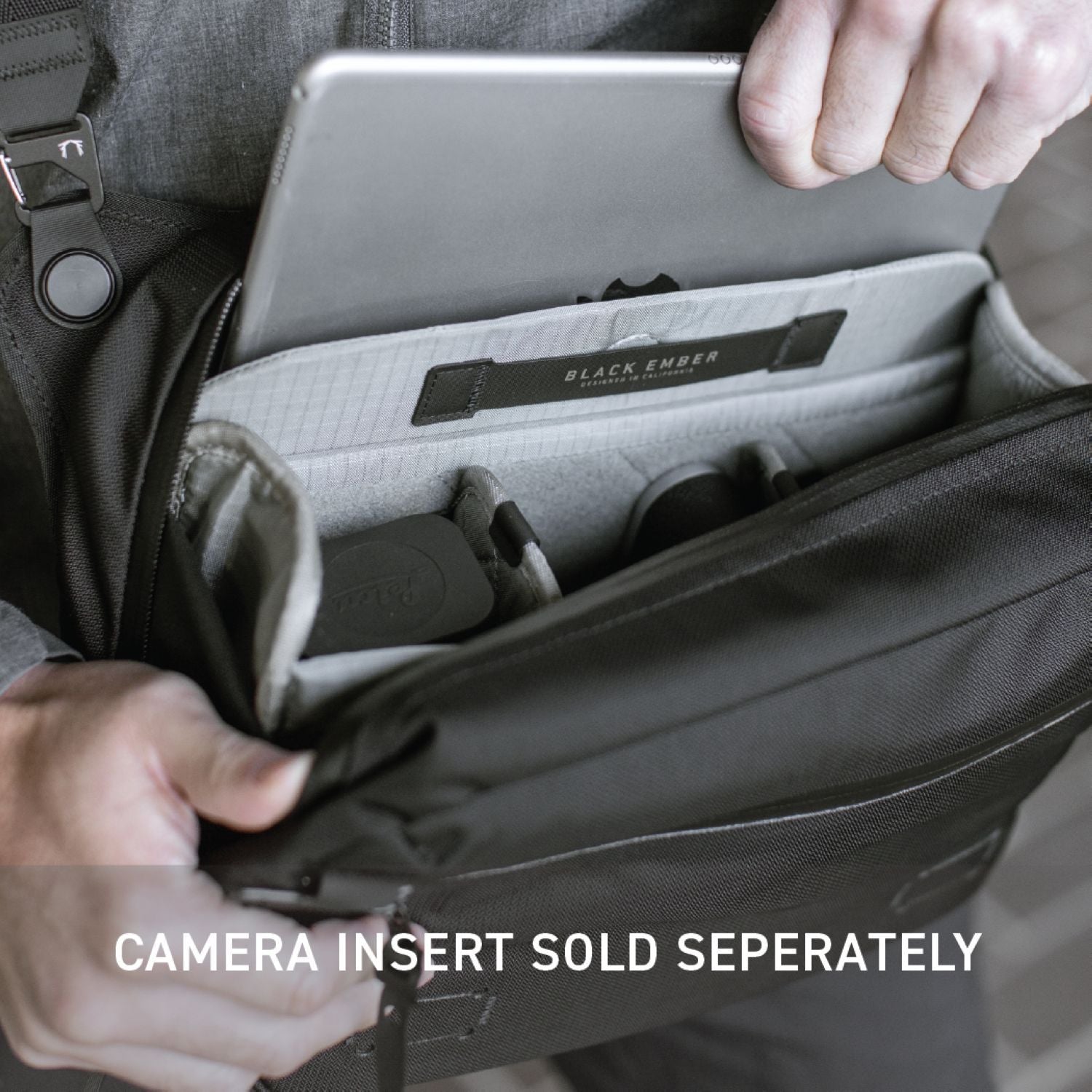 Black Ember 11" Tablet Grip Sling Bag 8L - Jet Black