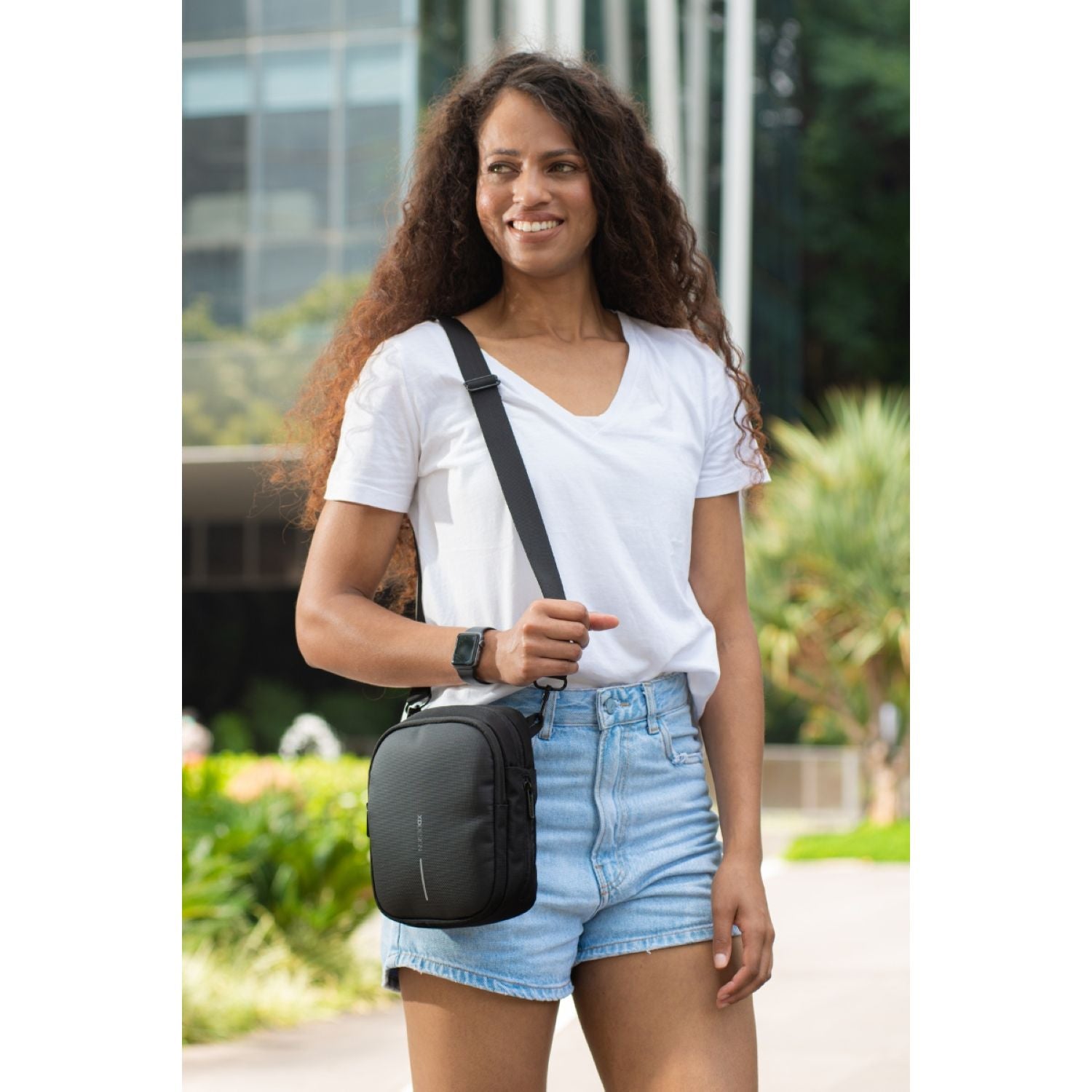 Bobby Boxy Sling Crossbody Backpack - Black