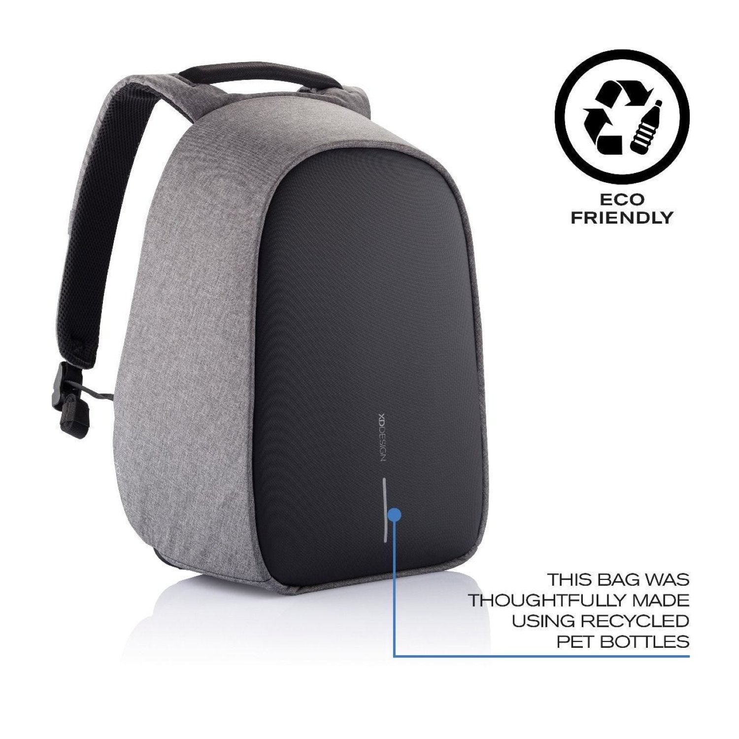 Bobby Hero Small Anti-Theft Backpack - Grey