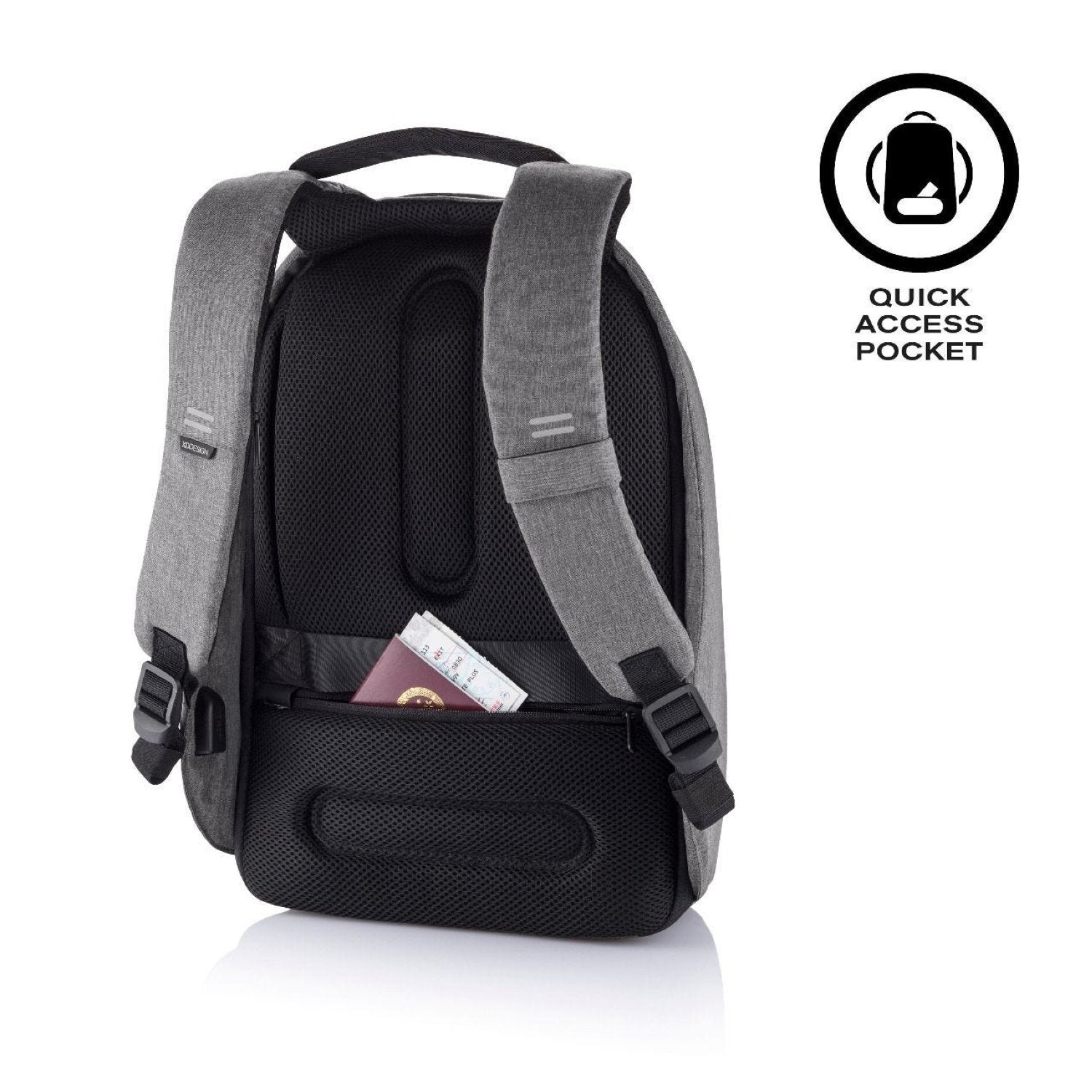 Bobby Hero Small Anti-Theft Backpack - Grey