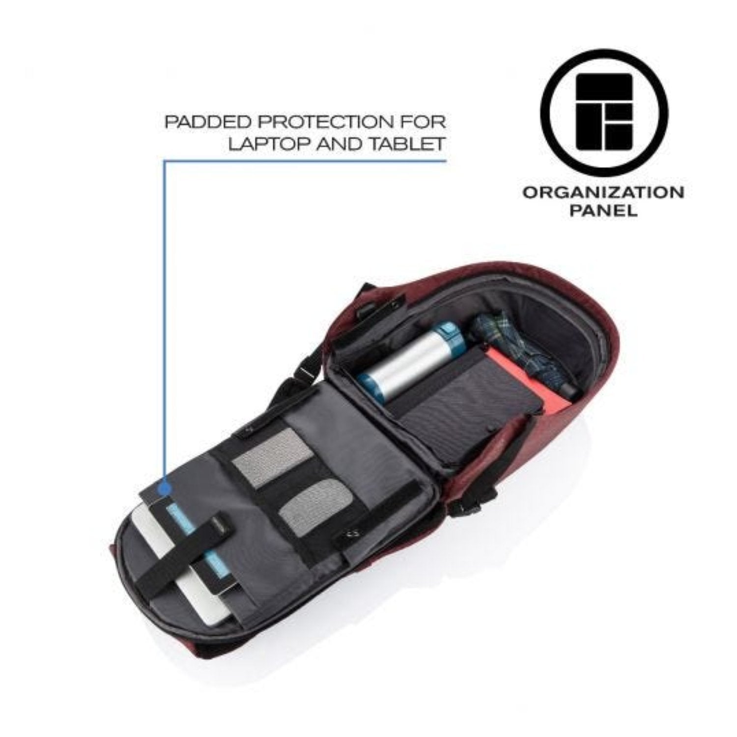 Bobby Hero Small Anti-Theft Backpack - Red