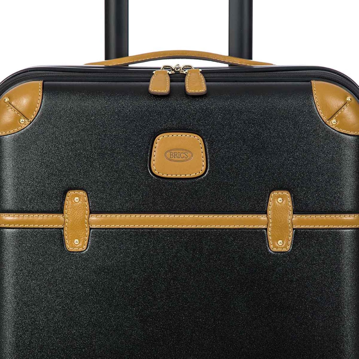 Bric's Bellagio 2 21" Carry-On Luggage With Front Access Opening Spinner And Pocket With USB (Black/Tobacco)