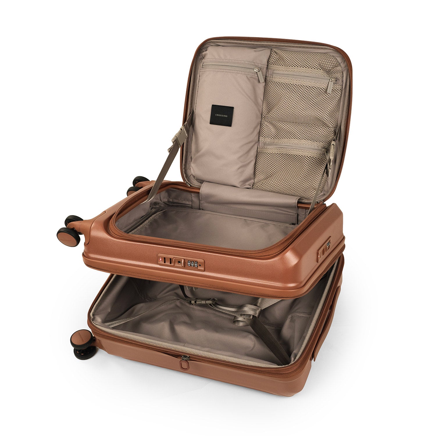 CROSSING INVI 20" Carry On Expandable Luggage With Front & Middle Access - Brick