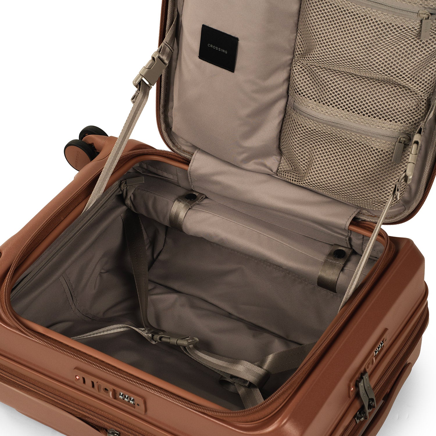 CROSSING INVI 20" Carry On Expandable Luggage With Front & Middle Access - Brick