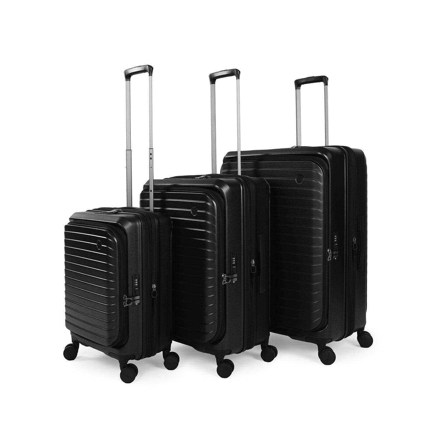 CROSSING INVI 25" Medium Expandable Luggage With Front & Middle Access - Black