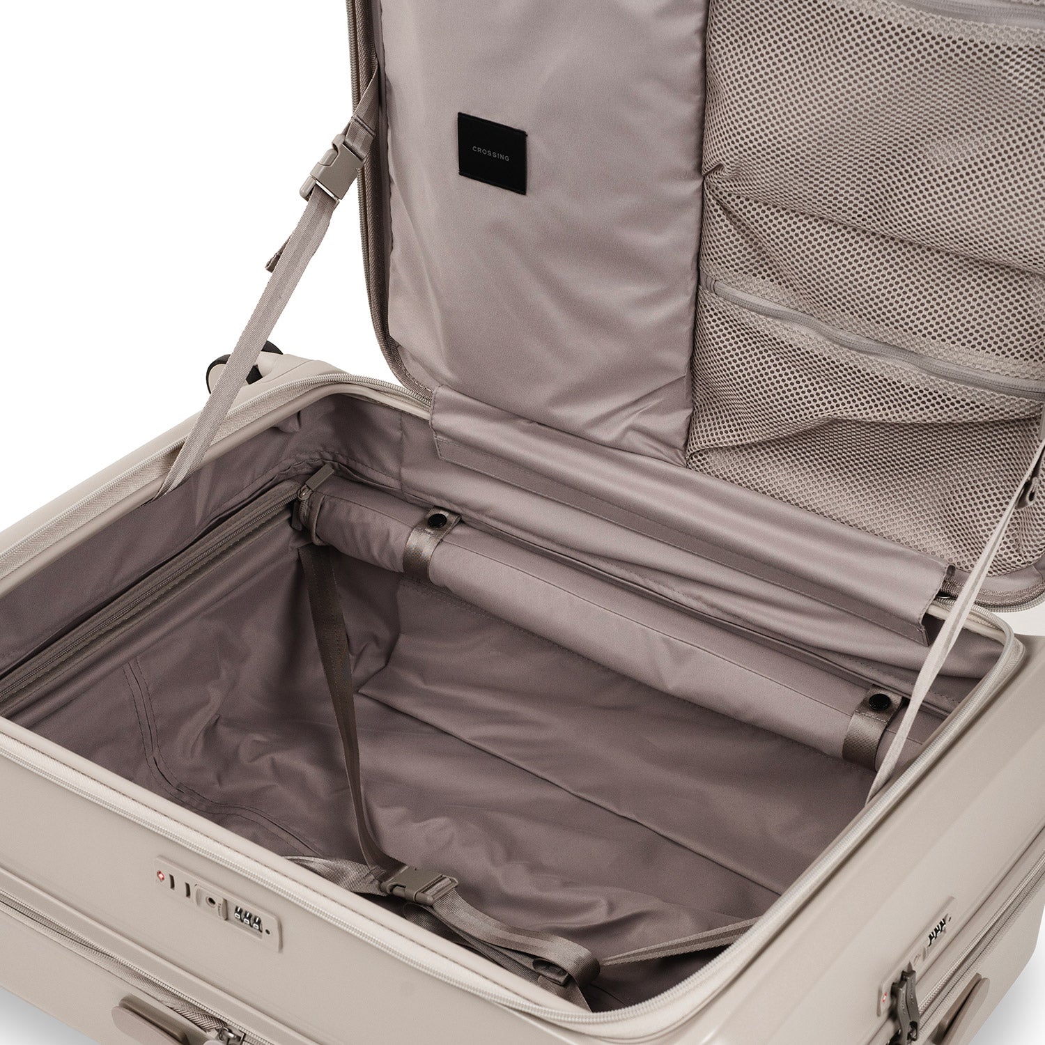 CROSSING INVI 30" Large Expandable Luggage With Front & Middle Access - Taupe