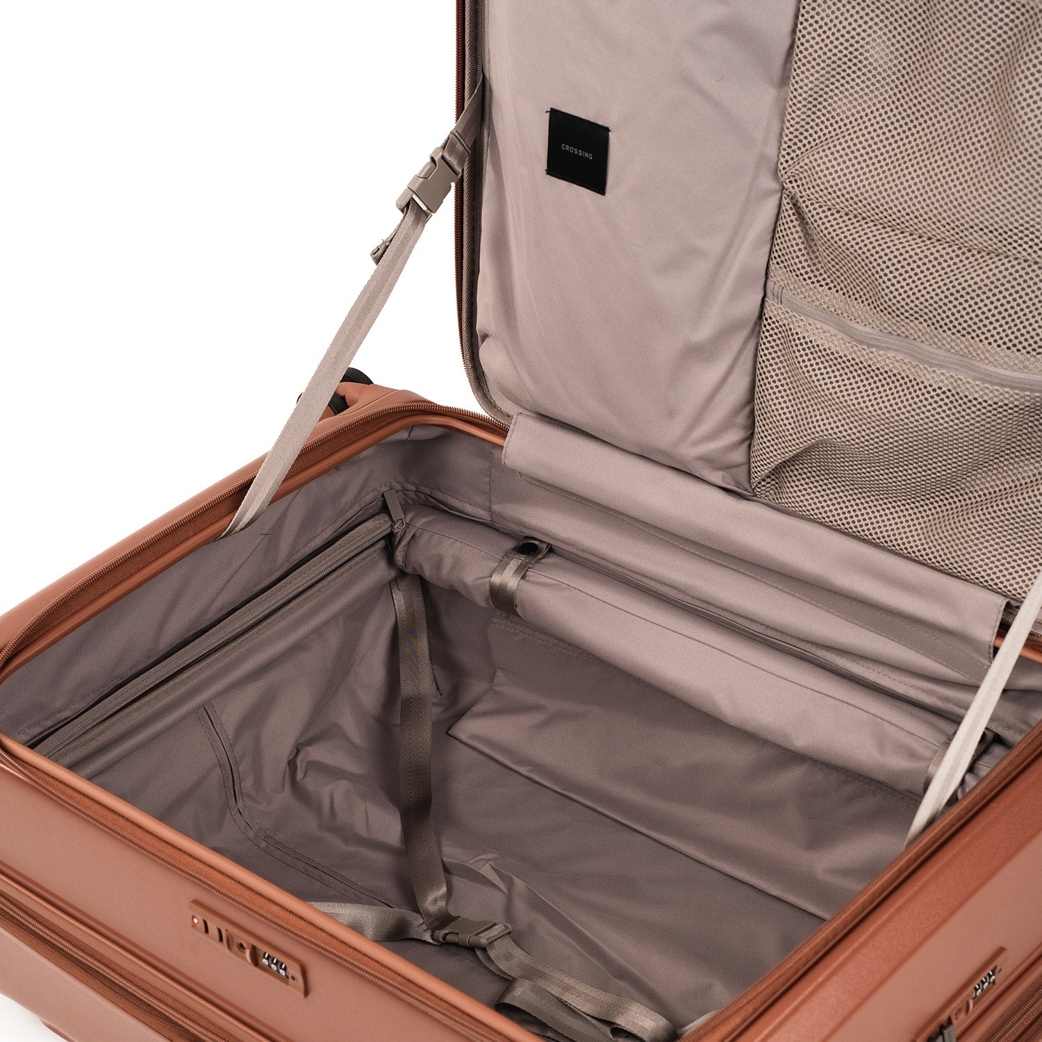 CROSSING INVI 30" Large Expandable Luggage With Front & Middle Access - Brick