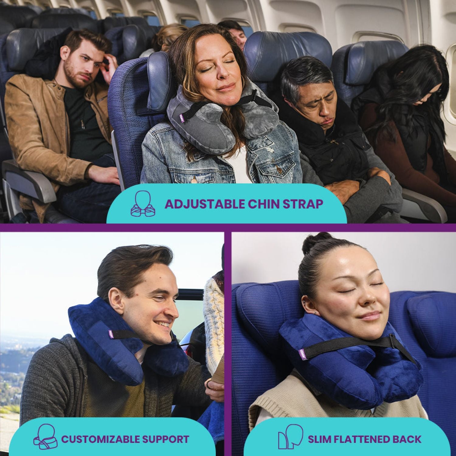 Cabeau AirTNE Inflatable Travel Neck Pillow - Slate
