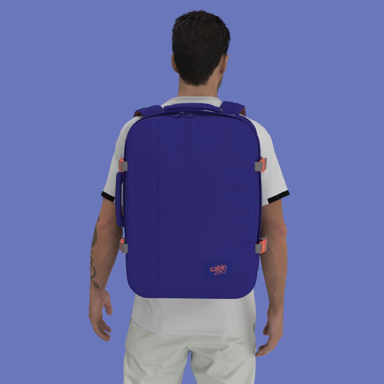 Cabinzero Classic Ultra Light Cabin Bag With Luggage Trackers 44L (Neptune Blue)