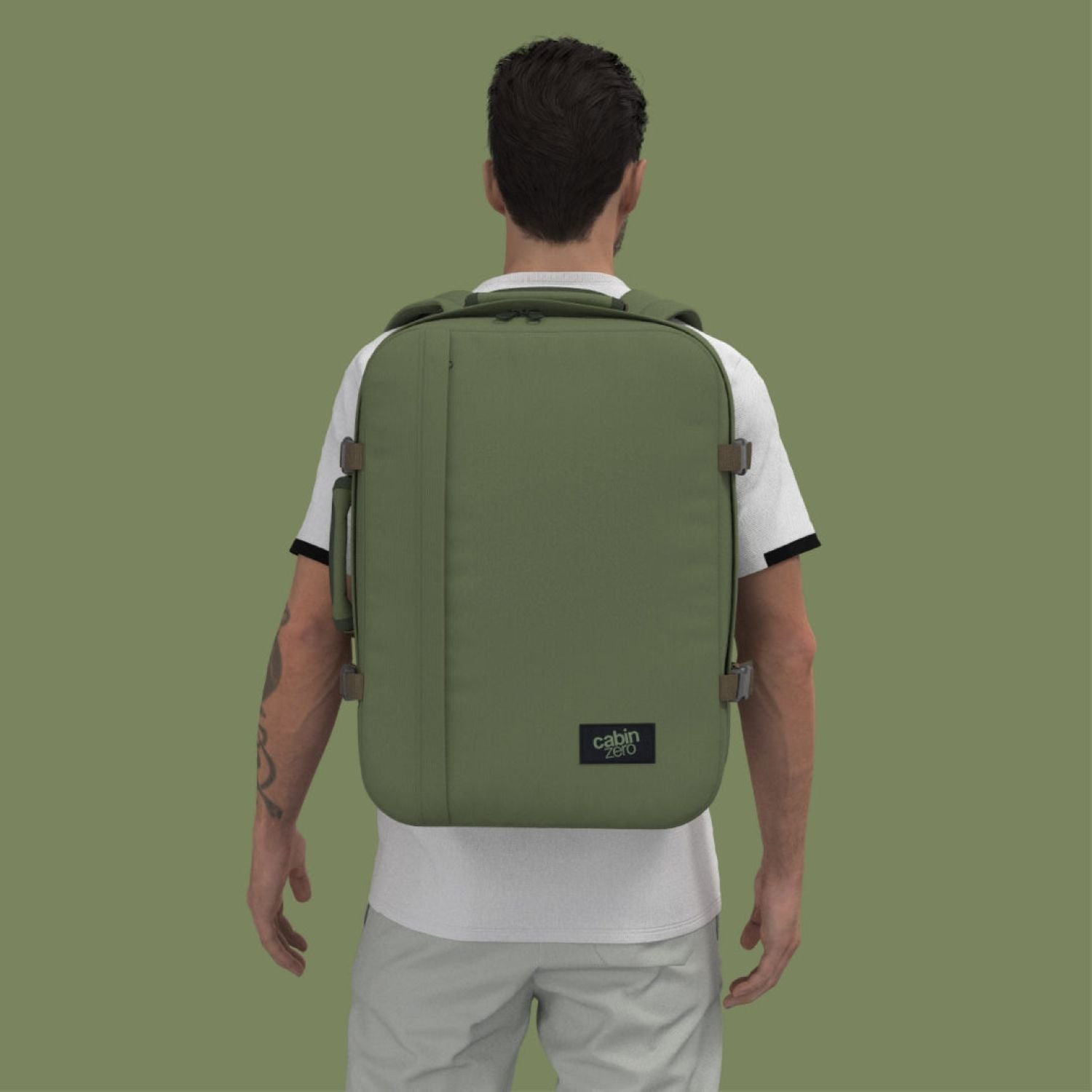 Cabinzero Classic Ultra Light Cabin Bag With Luggage Trackers 44L (Georgian Khaki)