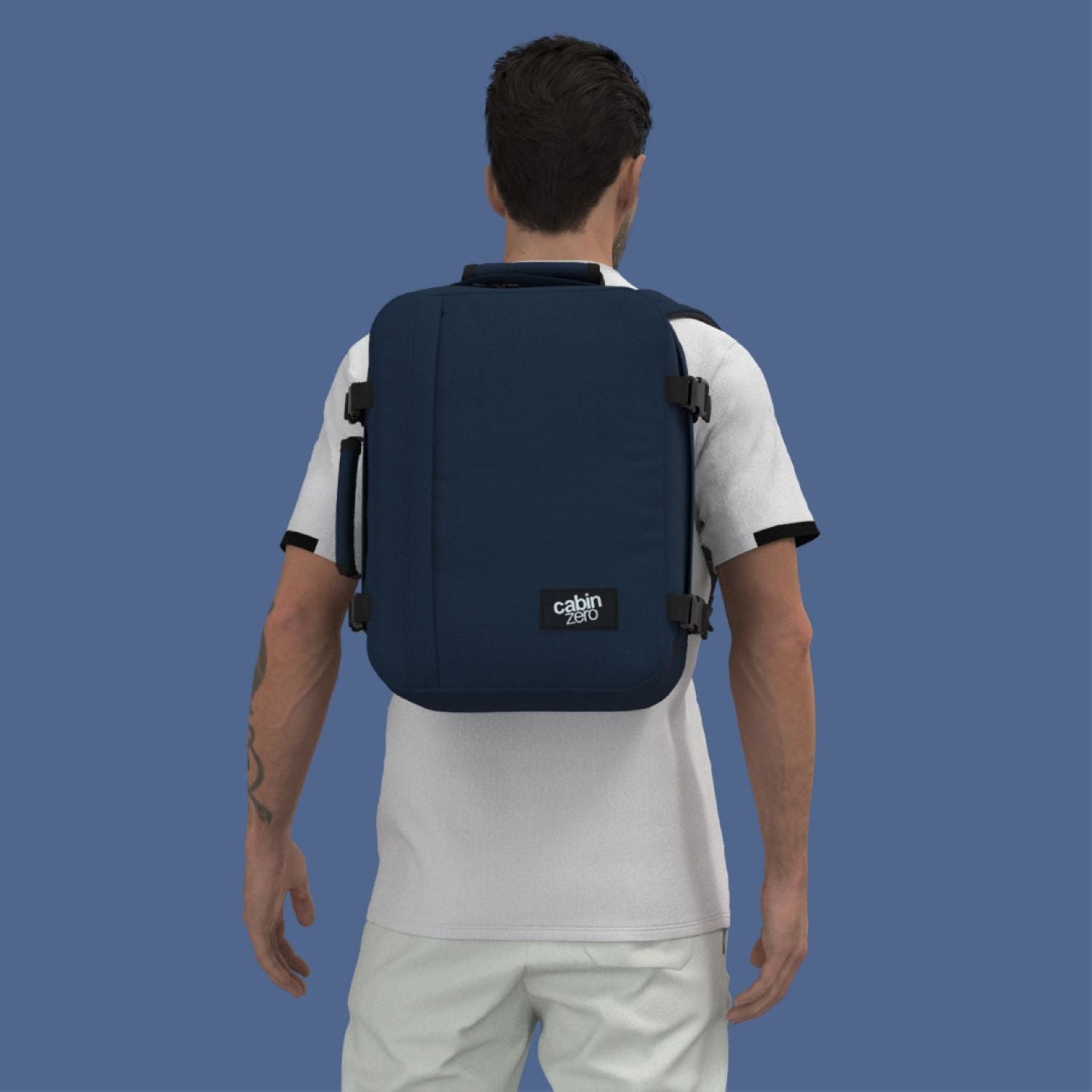 Cabinzero Mini Ultra Light Cabin Bag With Luggage Trackers 28L (Navy)