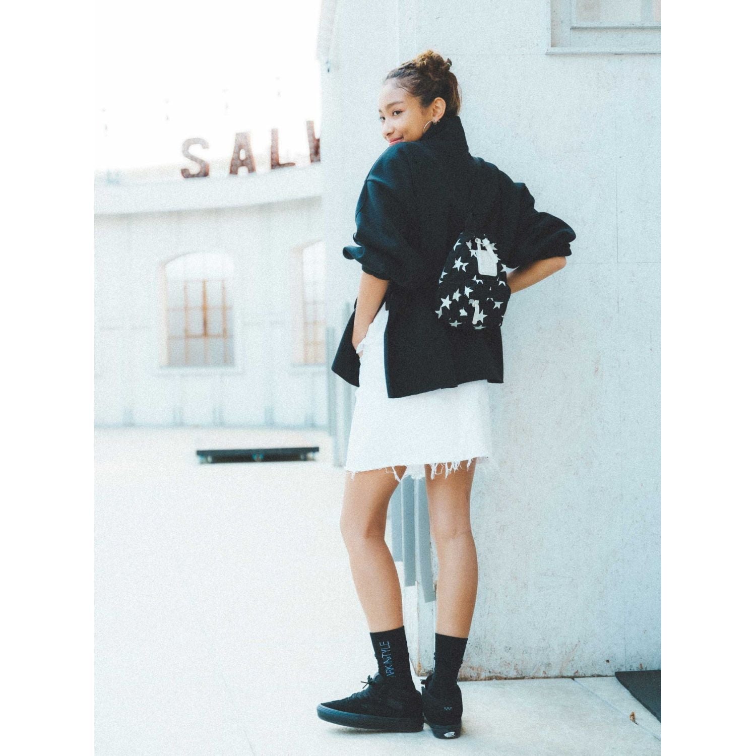 Cilocala Star Print Backpack X-Small (Black)